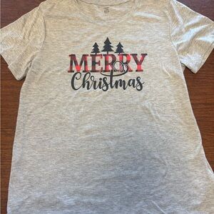 Holiday Time Gray Festive Christmas Tee